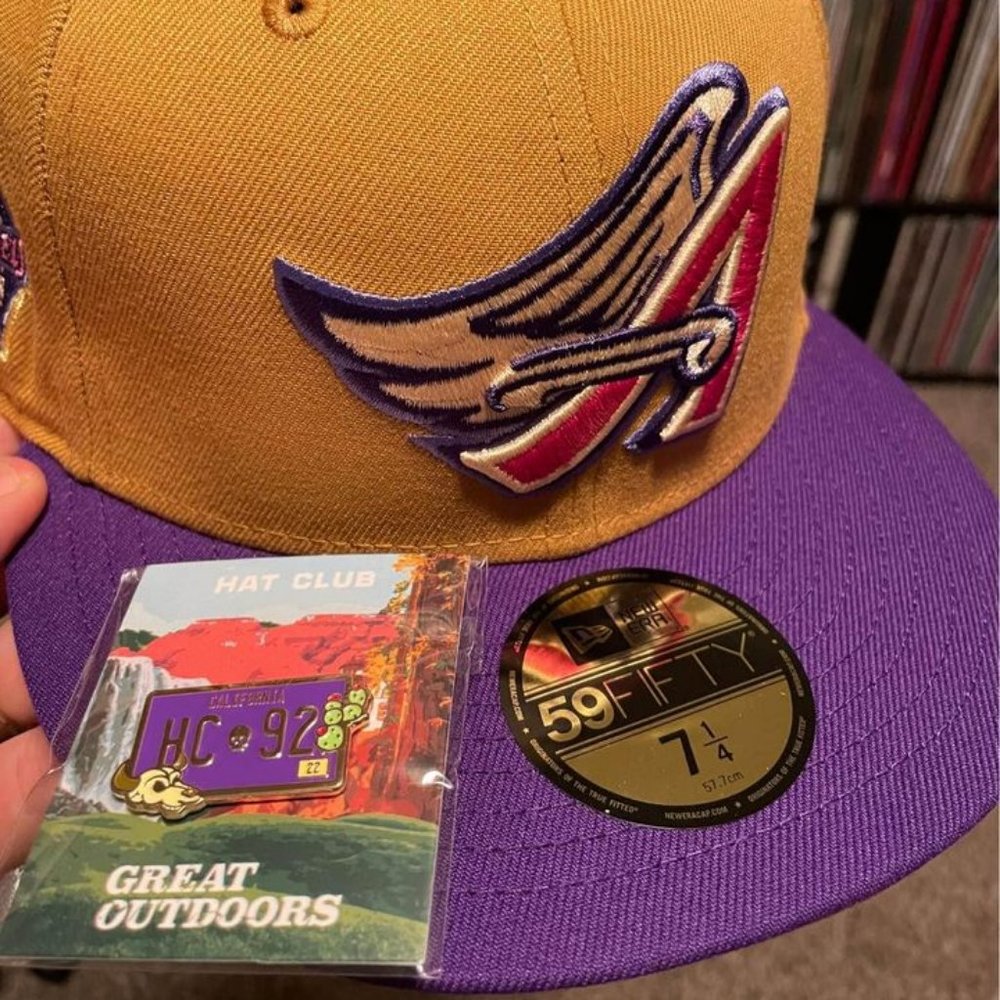 Size 7 1/4 New Era Los Angeles Anaheim California Angels Fitted Hat & Pin